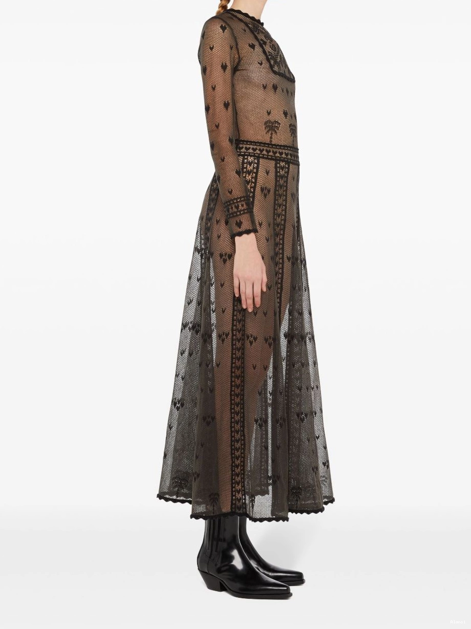 Cheap Alanui dress embroidered sheer Women 0724